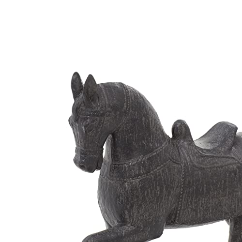 Deco 79 Traditional Polystone Horse Sculpture, 9" X 3" X 9", Brown #TOP4