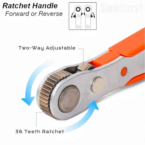 Image of Sunkizzrs 23-Pcs Ratchet Wrench Screwdriver Bit Set with Magnetizer | 1 /4 inch(6.35mm) Drive Hex Socket Set (5mm-13mm) -12 in 1 Screwdriver Bit Set with 1 /4 inch Extension Bit Holder