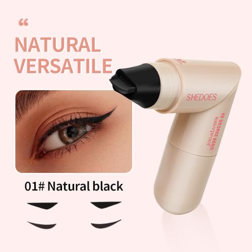 Eyeliner marcador 2 en 1 doble punta giratoria negro miniatura 7