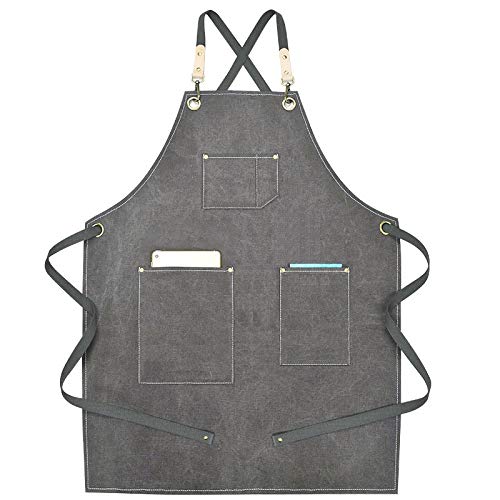 delantal Delantal impermeable lona transversal trasera correa florista tienda de mascotas jardinero trabajo desgaste chef camarero uniforme