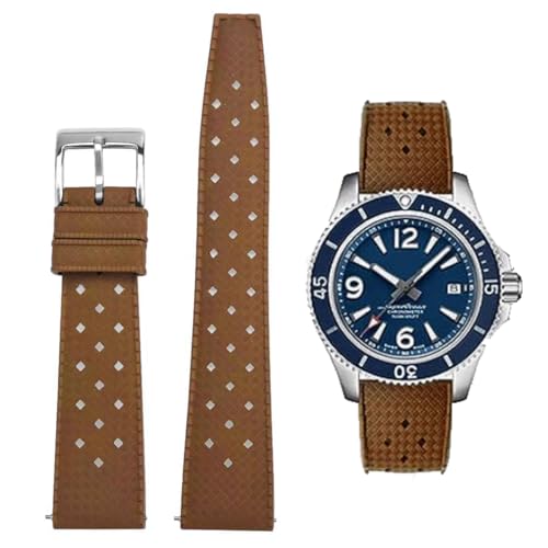 Bracelet de montre FKM caoutchouc style tropical 18mm 20mm 22mm doux et respirant