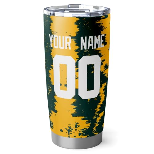 Image of ANTKING Green Bay Tumbler 20oz Travel Mug Custom Number Name Gifts