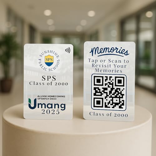 tinydabba Custom Alumni Meet Keepsake Card with NFC & QR Code by tinydabba