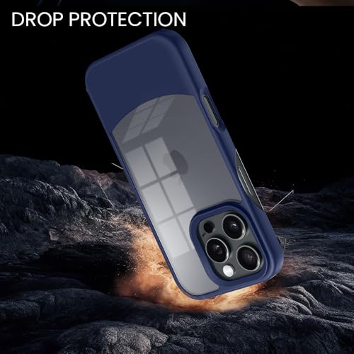 Image of KARWAN️Ultra-Hybrid Shockproof Back Cover Case for iPhone 16 Pro Max | Camera Protection Bump |Shockproof Back Cover Case for iPhone 16 Pro Max (PC & TPU, Smoked Matte Sides) Blue
