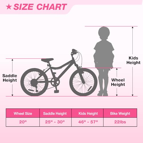 WEIZE 20 Inch Girls Mountain Bike