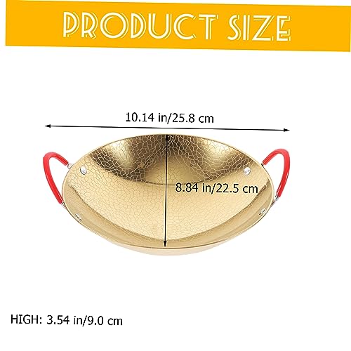 Wok de acero inoxidable con mango doble 25.8x22.5x9 cm miniatura 2