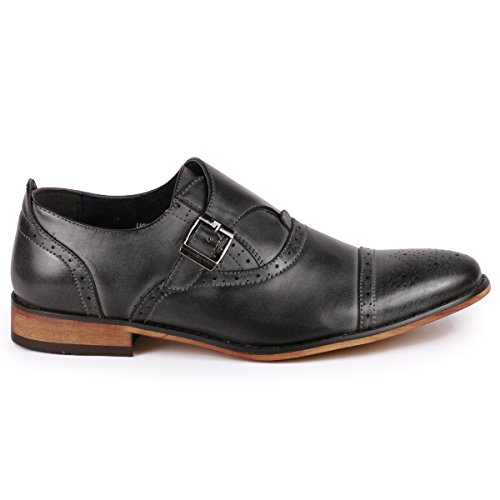 Metrocharm MC604 Men's Monk Strap Cap Toe Slip-on Dress Shoe2
