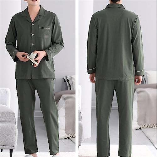 Men's Pyjamas Long-sleeved Thin Section Can Be Worn Outside Autumn and Winter Loungewear Two-piece Suit4