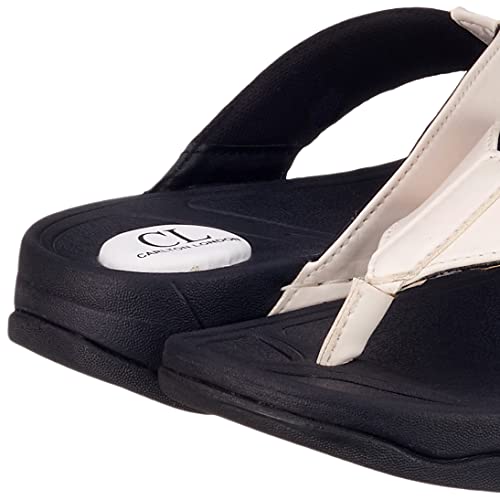 Carlton London mens White Men's Thong Sandals Flat Sandal