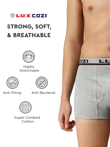 Image of Lux Cozi Bigshot Men's Cotton Semi Long Trunk (Pack of 3)