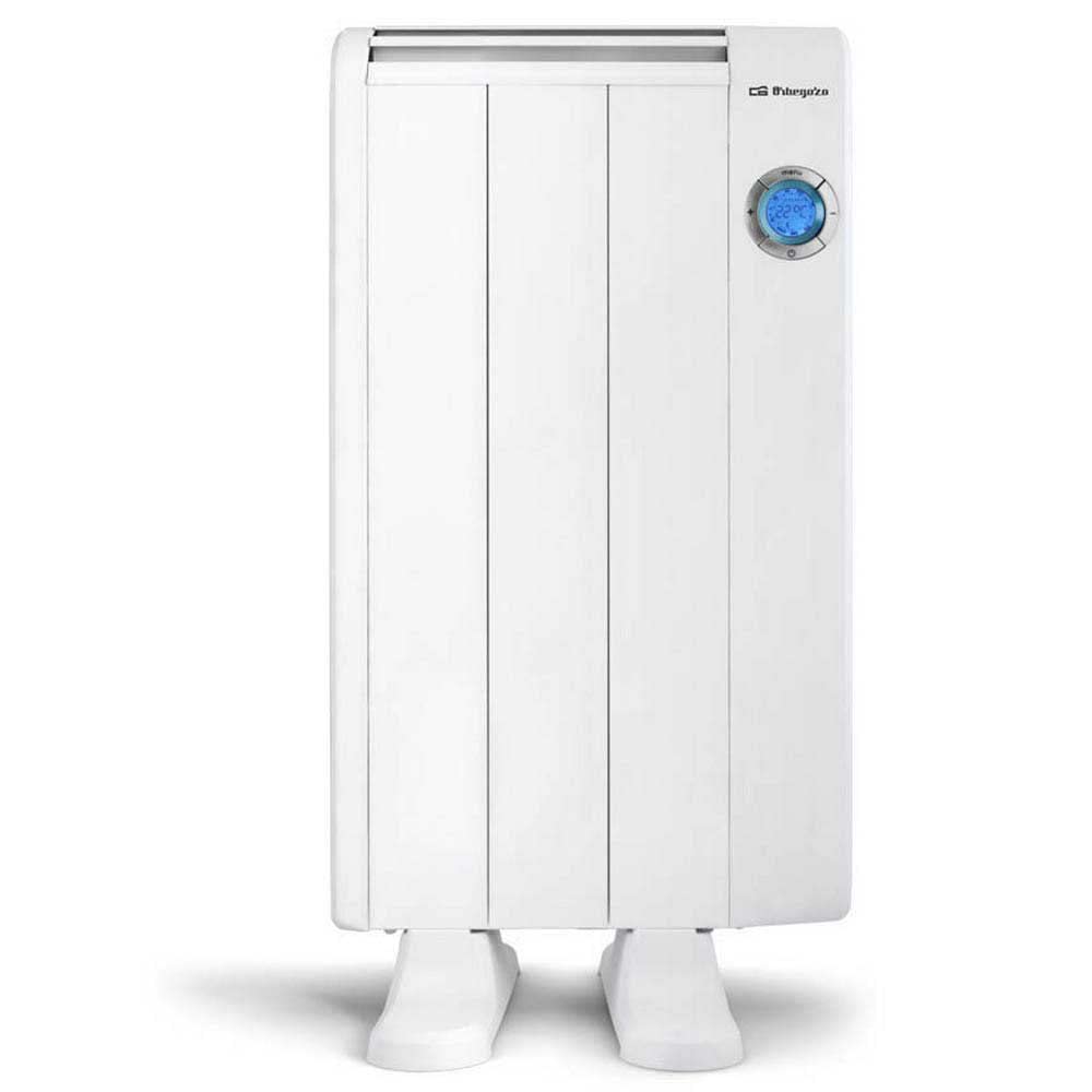 Orbegozo RRE 510 Radiateur à économie d'énergie, 3 éléments chauffants, écran numérique LCD, télécommande, programmable, 500 W, aluminium, blanc