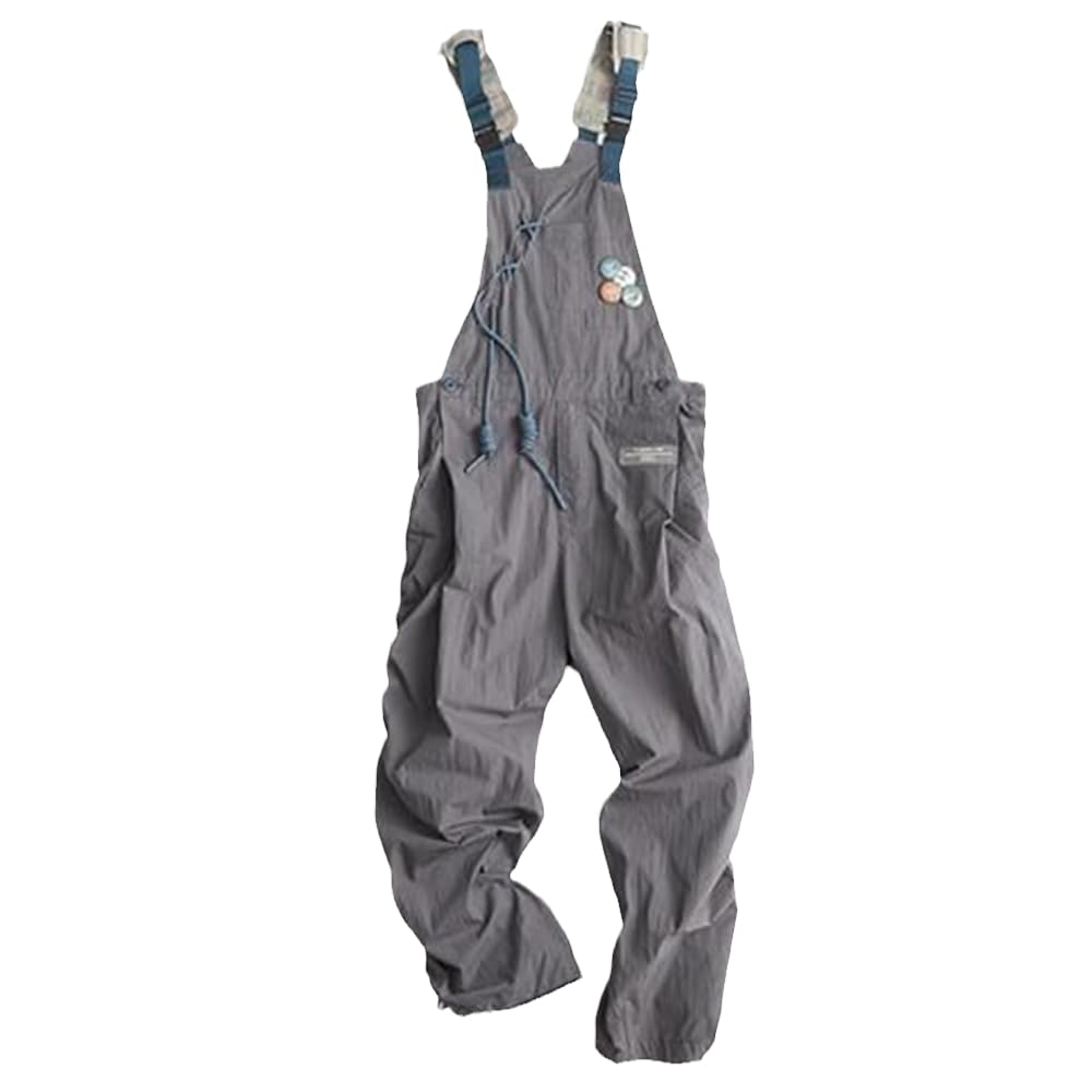 TAKSUN Men's Casual Suspenders Jumpsuit Loose Overalls American Retro All-Match Straight Suspender Trousers