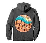 Forever Chasing Sunsets Aesthetic Words On Back Cute Trendy Pullover Hoodie