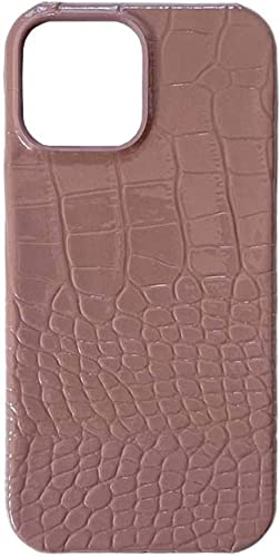 Housse cuir iPhone 13 motif crocodile marron KANUZ coque de protection haut de gamme