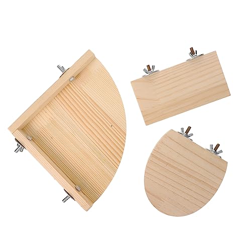 Abaodam 3Pcs Parrot Stand Base Bird Cage Accessories with Half Platform Stand Board and Perch for Parakeets and Cockatiels