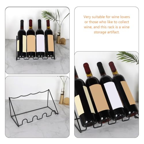 Support à vin en fer noir multi-rainures pour bouteilles de bar