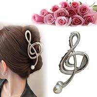 Vodolo Haarspangen Mit Violinschlüssel-Design – 2 Stück Im Set, Elegant Mit Perlen, Für Damen & Mädchen