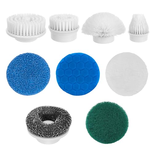 Image of 9-in-1 Electric Spin Scrubber Replaceable Brush Heads Set, Universal Electric Scrub Brush Heads for All Brands, Spin Brush Heads for Shower Scrubber, Electric Cleaning Brush for Bathroom Floor Tile
