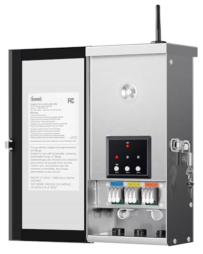 DEWENWILS 300W Wi-Fi Low Voltage Landscape Transformer with 3 Zones, 2.4GHz Smart Low Voltage Transformer, 120V AC to 12V/14V AC, Landscape Lighting Transformer for Outdoor Lights, LED Lights