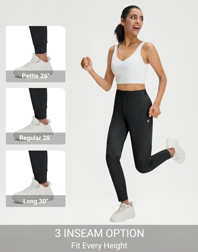 M MAELREG Sweatpants for Women 26"/28"/30" Lighweight Stretch Drawstring Workout Athletic Jogger Pants with Pockets Black — view 4