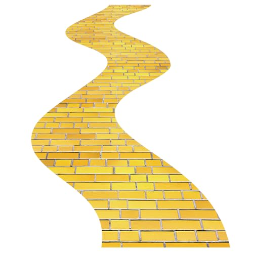 Dunzoom Yellow Brick Floor Runner Wizard Party Decorations Wall Backdrop Photography Princess Party Supplies for Halloween Cosplay (3.28 x 16.4 ft)
