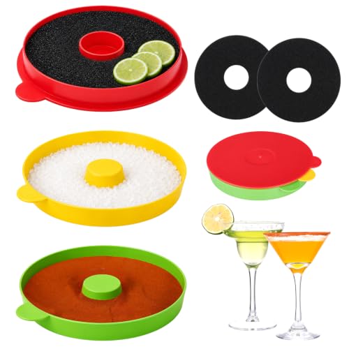 Margarita Salt Rimmer Set, 3-Tier Cocktail Rimmer for Lime Juice Salt Sugar