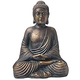 Glitzhome Meditating Buddha Temple Garden Statue Outdoor Sculpture Decorative, 19' H