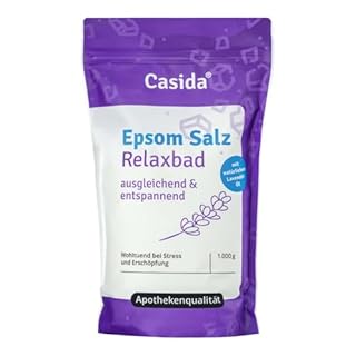 Casida - Sali di Epsom Bagno Lavanda - con naturale di lavanda - magnesio per fare il bagno o per pediluvi - la qualità delle farmacie - 1000g
