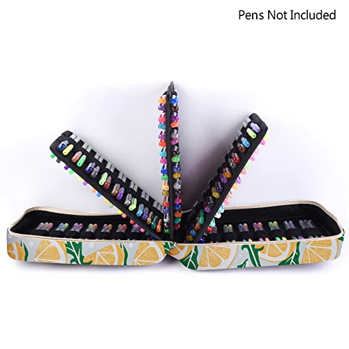 qianshan Pencil Case Holder Slot -&ensp;Holds 202 Colored Pencils or 136 Gel Pens with Zipper Closure - Large Capacity Pen Organizer for Watercolor Pens or Markers - Perfect for Artist Grey Lemon