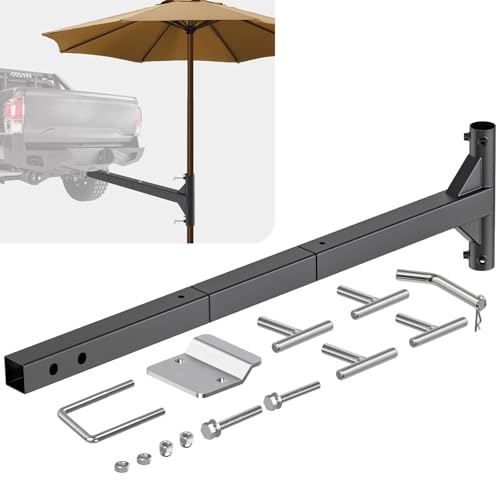 Lifeswell 40 Heavy-Duty Hitch Umbrella Holder Trailer Hitch Mount Umbrella Stand for 1.5 Poles Durable Easy Storage Perfect for Tailgating Camping Travel
