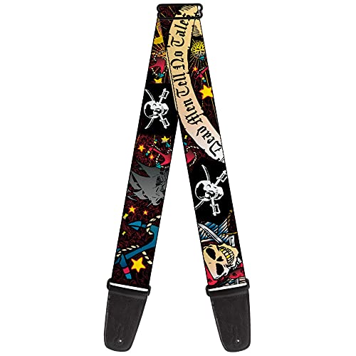 Buckle-Down Guitar Strap, Dead Men Tell No Tales Black, 2 Inches Wide