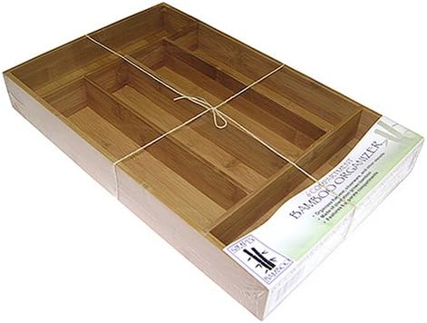 Miniatura 2 de Mountain Woods - Organizador de cajones de cocina de madera dura con 6 compartimentos, con divisores, bandeja para utensilios y cubiertos, 2.5 x 9.5
