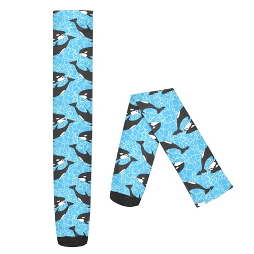Image of Orca Killer Whale Women's Thigh High Socks Long Over Knee Socks Thick Leg Warm Boot Stockings