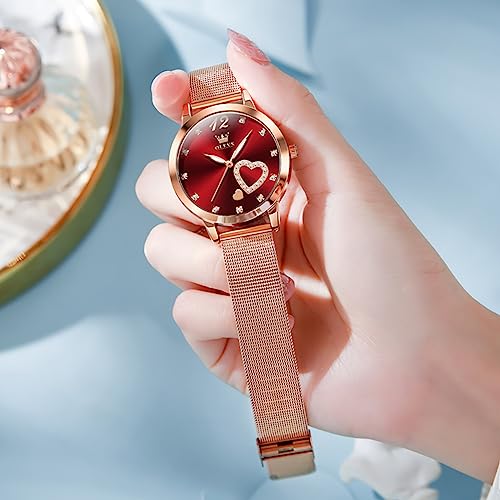 Image of OLEVS Women Watches Business Dress Female Ladies for Small Wrist Watch Gold Silver Tone Stainless Steel Band Analog Simple Day Date Waterproof Lady Watches