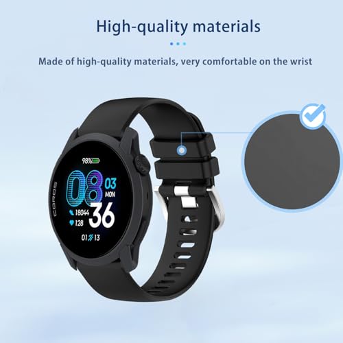Correa para Smartwatch Coros PACE 4 de silicona negra miniatura 3