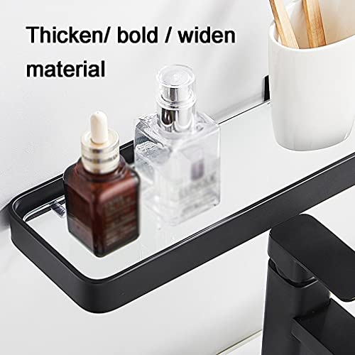 Estante de vidrio para baño con herrajes negros de diseño 7