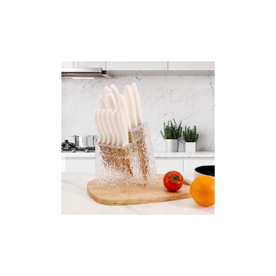 Kitchen-Knife-Set-Non-Stick-Knives-Set-with-Block-Cutlery-Knife-Block-Sets-Serrated-Steak-Knife-Scissors-and-Sharpener-15Pcs-Stainless-Steel-Chef-Sharp-Quality-with-Gold-Blade-for-Home-Pro-Use Kitchen Knife Set Non Stick Knives Set with Block Cutlery Knife Block Sets, Serrated Steak Knife, Scissors and Sharpener, 15Pcs Stainless Steel Chef Sharp Quality with Gold Blade for Home & Pro Use