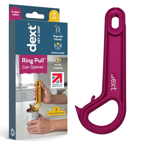 Dext - Ring Pull Can Opener, Pop Can Opener for Seniors, Arthritis, and Parkinson’s, Easy Open, Ergonomic Handle with Comfortable Grip. Perfect for Drinks, Pet Food, and More (Mulberry)