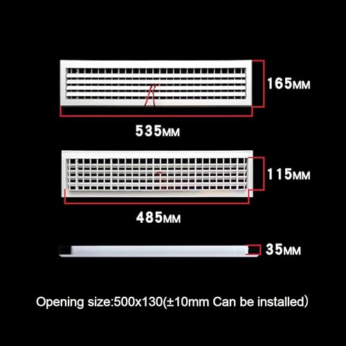 Grille d'aération rectangulaire blanche ABS premium finition volets