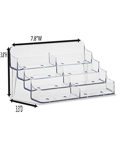 Image of SOURCE ONE 8 Pocket Desktop Clear Acrylic Business Card Holder (Pack of 2)