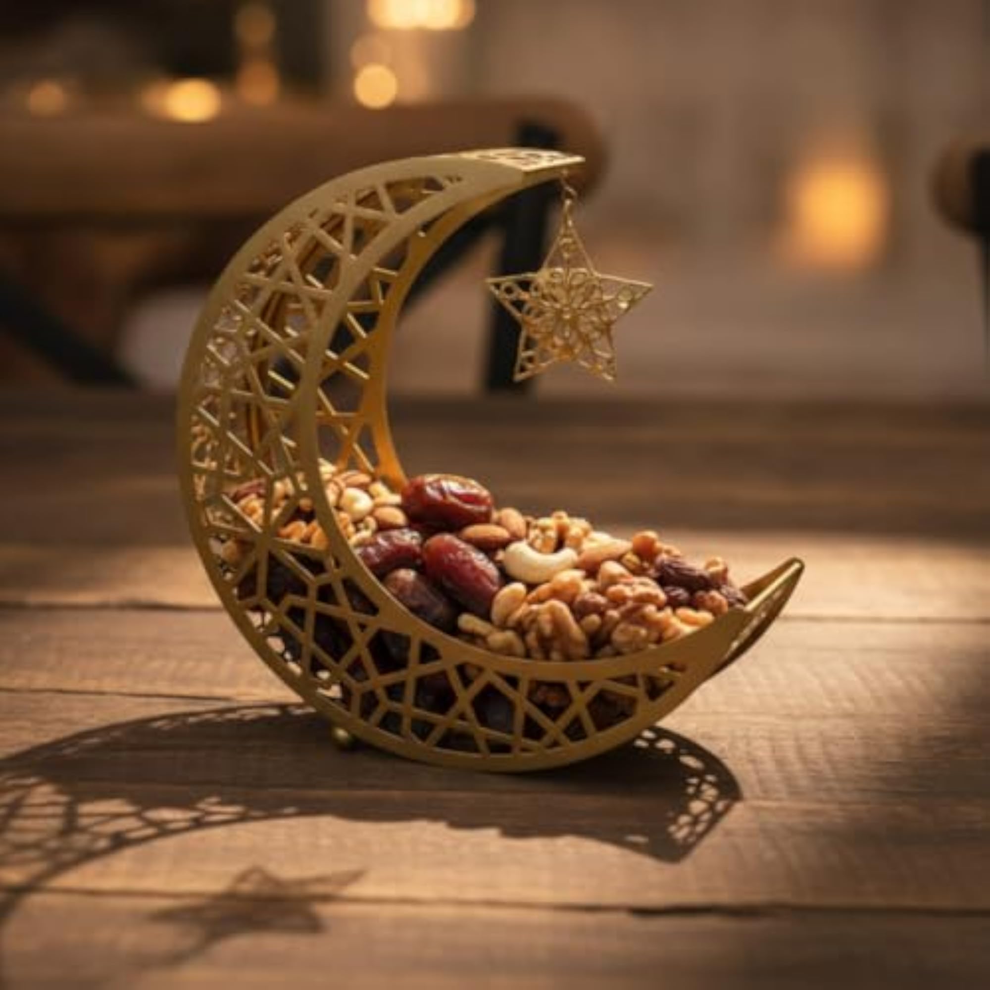 Openwork Moon Tray with Star Charm, Practical Decor