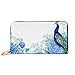Produktbild JHGFG Mode Handtasche Reißverschluss Brieftasche Illustration Grußkarten Big Bird Peacock Telefon Kupplung Geldbörse Abendkupplung Blocking Leder Brieftasche Multi Card Org