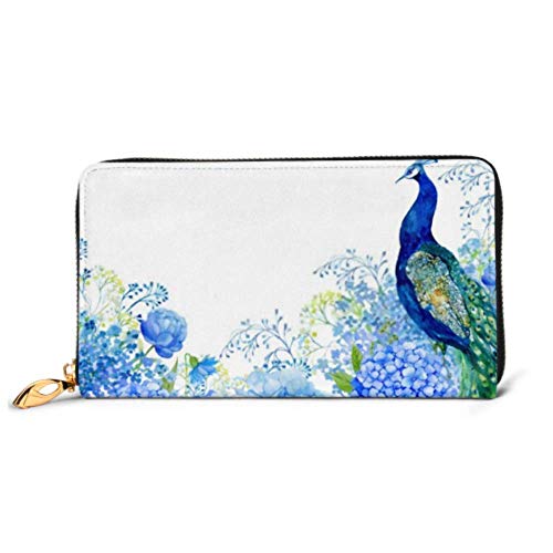 Preisvergleich Produktbild JHGFG Mode Handtasche Reißverschluss Brieftasche Illustration Grußkarten Big Bird Peacock Telefon Kupplung Geldbörse Abendkupplung Blocking Leder Brieftasche Multi Card Org