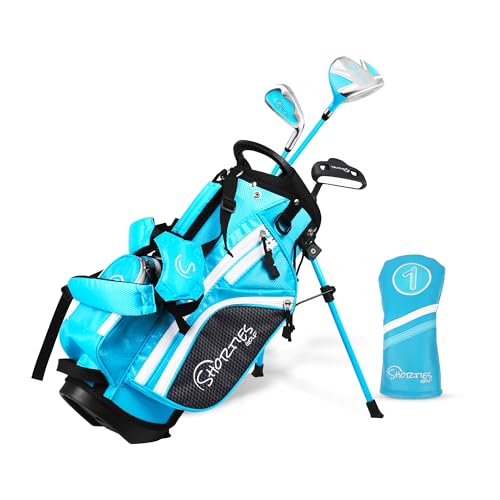 Image of Shorties Golf - Kids Golf Club Set | Perfect for Toddler Golfers and Kids 34 inch-38 inch Tall | EasyCarry Stand Bag | Driver, 7-Iron, Putter, Headcover, and Rain Cover