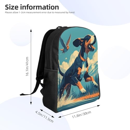 Comfort Fit Unisex Dog Bird Mountain Lake Backpack Durable for Daily Commute & Travel Adventures 16 Inch4