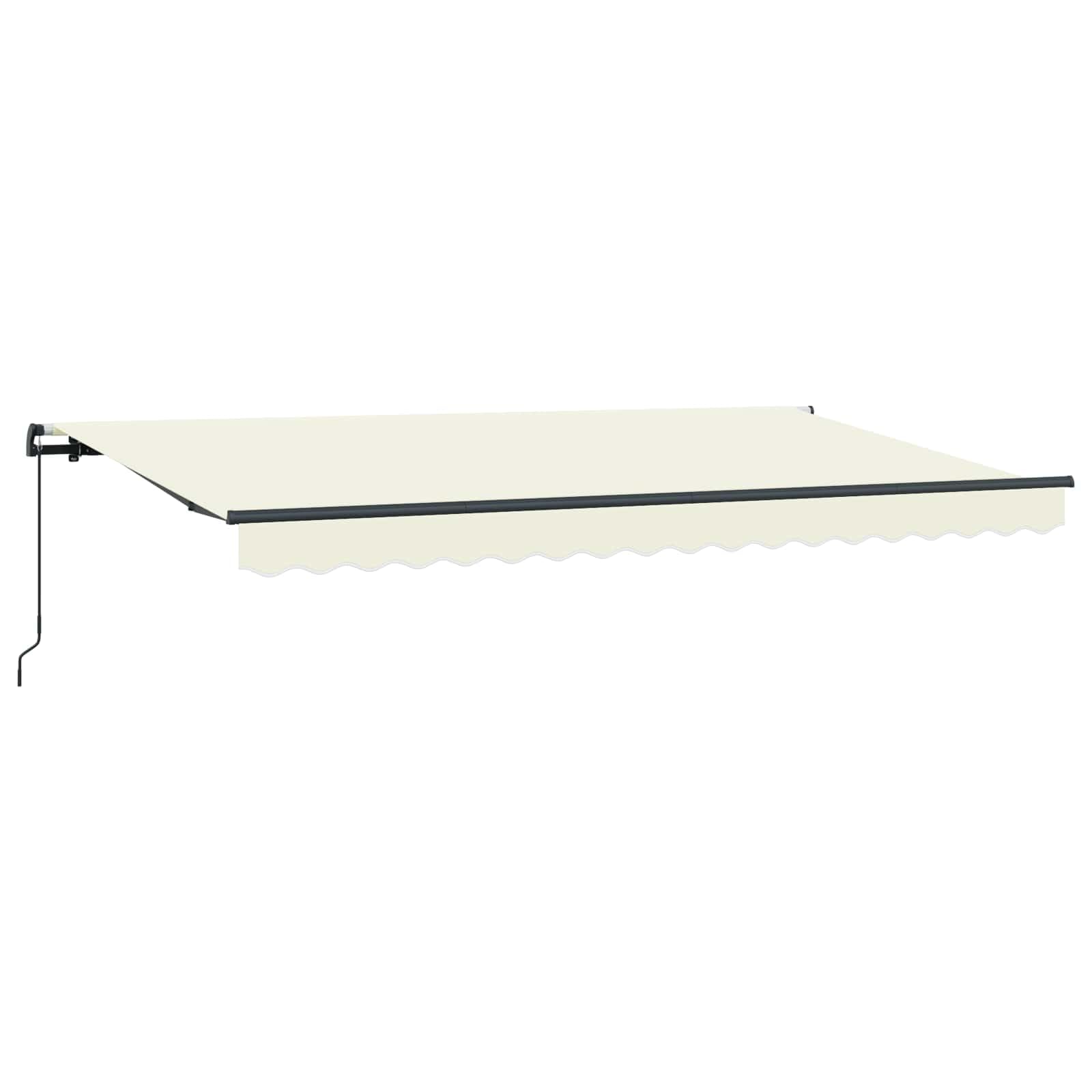 Auvent rétractable haut de gamme en aluminium blanc 350 x 200 cm avec bras articulés