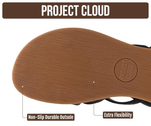 Image of Project Cloud Wedge Sandals for Women 2026 - Comfortable Soft & Plush Insole Strappy Womens Sandals with Lightweight and Non-Slip Durable Outsole (NICE)