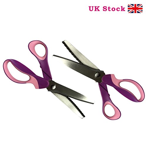 Profesional de acero inoxidable tijeras dentadas tijeras de costura Zig Zag de concha