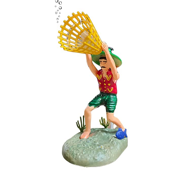 Antique Beautiful Quality Toy Basket Man Aquarium Fish Tank Decorative Ornaments for Air Bubbles (Only Basket Man Toy Pump Not Included) (B0BF11S8BR) Amazon Price History, Amazon Price Tracker