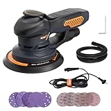 MAXXT Bürstenlos Orbital-Schleifer für 6-Zoll-Papiere, Elektro-Random-Orbital-Schleifer mit 10000 U/min, 10 Schleifpapieren im Lieferumfang und 6 variablen Geschwindigkeiten